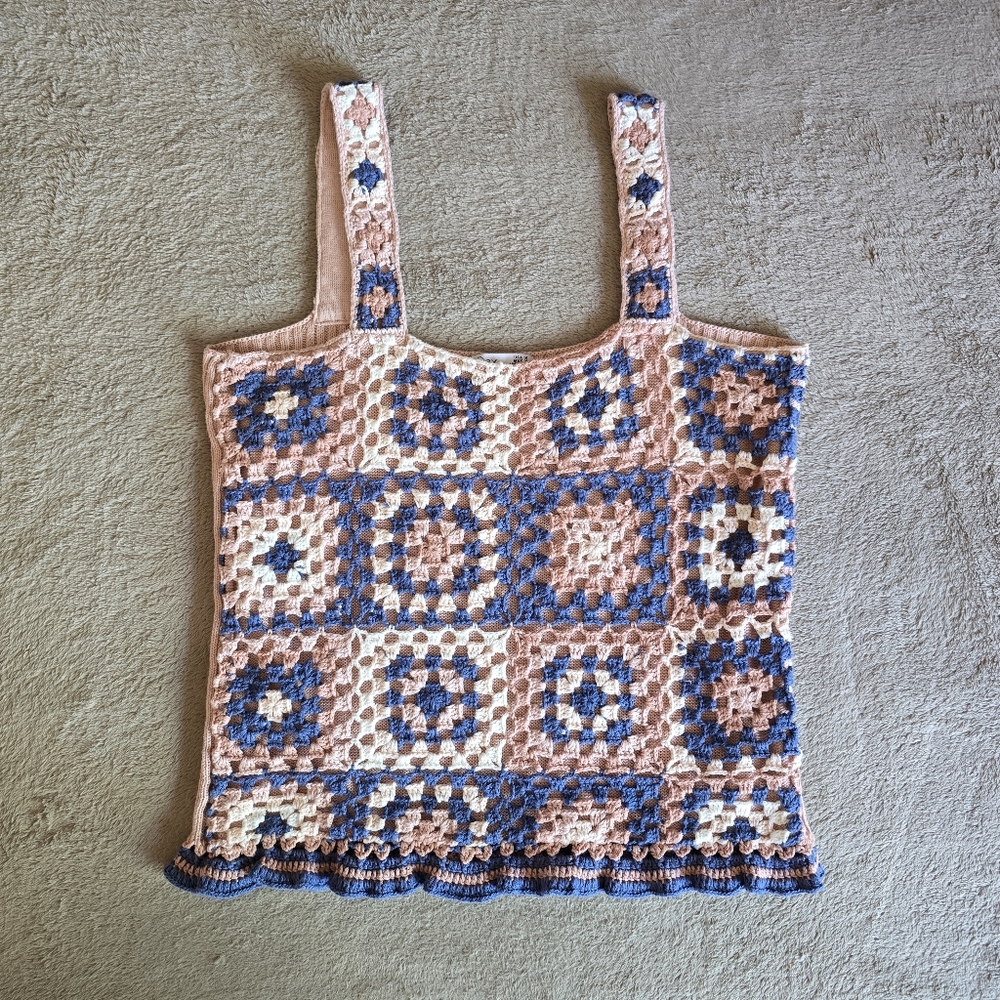 Dex Granny Square Crotched Tank Top Size Medium - Picture 5 of 12